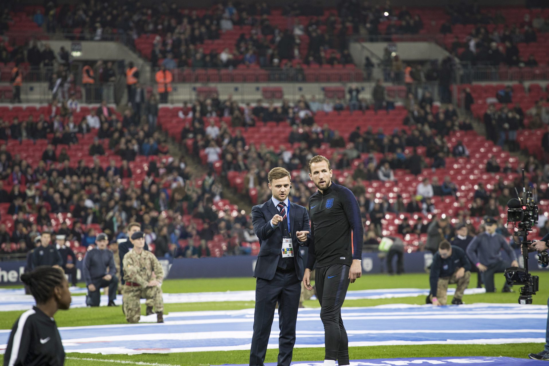 Ben Friend with Harry Kane at Wembley Stadium